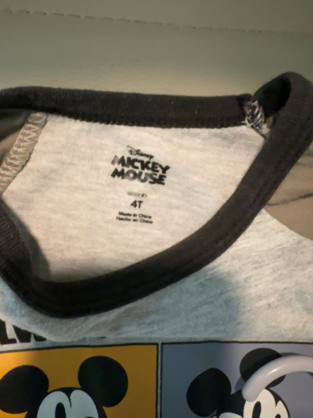 Disney Grey & Olive Mickey Mouse Short Sleeve Tee - Color Block Panels - Picture 4 of 4